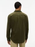 Green Regular Fit Flag Embroidery Corduroy Shirt  Men