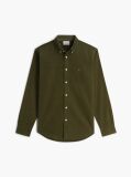 Green Regular Fit Flag Embroidery Corduroy Shirt  Men