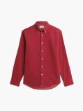 Red Regular Fit Flag Embroidery Corduroy Shirt  Men