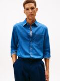 Denim Regular Fit Flag Embroidery Denim Shirt  Men