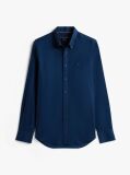 Blue Regular Fit Flag Embroidery Oxford Shirt  Men