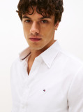White Regular Fit Flag Embroidery Oxford Shirt  Men