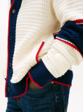 Multi Colour-Blocked Relaxed Letterman Cardigan  Men