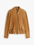 Καφέ Smart Casual Σουέτ Bomber Τζάκετ  Άνδρες