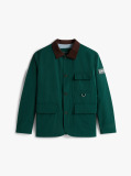 Green Corduroy Collar Water Resistant Windproof Jacket  Men