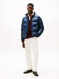 Blue Shiny Water Repellent Down Puffer Jacket  Men