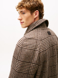 Multi Relaxed Wool Blend Check Coat  Men