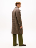 Multi Relaxed Wool Blend Check Coat  Men
