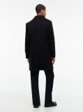 Μαύρο Smart Casual Μάλλινο Παλτό Με Μονή Σειρά Κουμπιών  Άνδρες