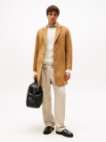 Brown Smart Casual Wool Blend Single Breasted Coat  Men