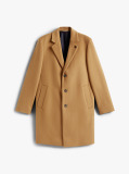 Brown Smart Casual Wool Blend Single Breasted Coat  Men