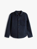 Μπλε Smart Casual Μάλλινο Τζάκετ Σε Στιλ Πουκάμισο  Άνδρες