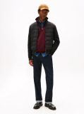 Black Smart Casual Mixed Texture Zip-Thru Jacket  Men