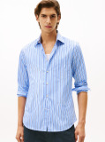 Multi Smart Casual Slim Fit Stripe Poplin Shirt  Men