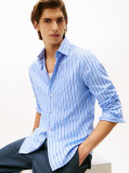 Multi Smart Casual Slim Fit Stripe Poplin Shirt  Men