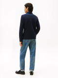 Μπλε Smart Casual Μακρυμάνικη Μπλούζα Πόλο Σε Slim Γραμμή  Άνδρες