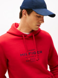 Red Perfect for fighting the cold, this warm hoodie is enhanced with a stylish, tonal Tommy Hilfiger logo and crafted from high-quality interlock knit.  Men