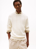 Beige Smart Casual Textured Wool Blend Jumper  Men