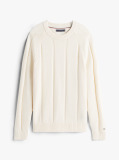 Beige Smart Casual Textured Wool Blend Jumper  Men