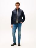Blue Mixed Texture Quilted Zip-Thru Sweatshirt  Men