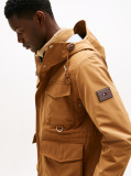 Brown Water Resistant Hooded Utility Jacket  Men