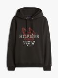 Black Graphic Terry Drawstring Hoody  Men
