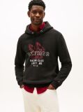 Black Graphic Terry Drawstring Hoody  Men
