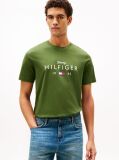 Green Logo Graphic Jersey Crew Neck T-Shirt  Men