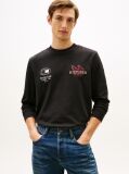 Black Graphic Jersey Long Sleeve T-Shirt  Men
