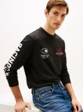 Black Graphic Jersey Long Sleeve T-Shirt  Men