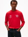 Red Graphic Jersey Long Sleeve T-Shirt  Men