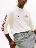 Beige Graphic Jersey Long Sleeve T-Shirt  Men