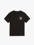 Black Textured Logo Crew Neck T-Shirt  Men