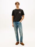 Black Textured Logo Crew Neck T-Shirt  Men