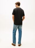 Black Textured Logo Crew Neck T-Shirt  Men