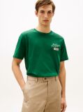 Green Textured Logo Crew Neck T-Shirt  Men