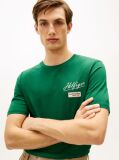 Green Textured Logo Crew Neck T-Shirt  Men