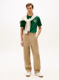 Green Textured Logo Crew Neck T-Shirt  Men