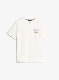 Beige Textured Logo Crew Neck T-Shirt  Men
