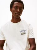 Beige Textured Logo Crew Neck T-Shirt  Men