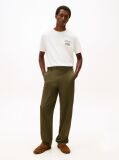 Beige Textured Logo Crew Neck T-Shirt  Men