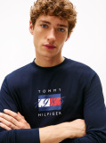 Blue Flag Graphic Jersey Long Sleeve T-Shirt  Men