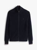 Blue Rib Zip Through Cardigan  Men