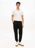 Black Logo Embroidery Cuffed Leg Joggers  Men