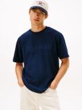 Blue Logo Embroidery Relaxed Crew Neck T-Shirt  Men