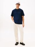 Blue Logo Embroidery Relaxed Crew Neck T-Shirt  Men