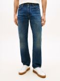 Blue Whiskered Regular Straight Leg Jeans  Men