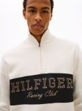 Beige Relaxed Quarter-Zip Mock Neck Jumper  Men