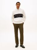 Beige Relaxed Quarter-Zip Mock Neck Jumper  Men