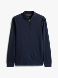 Blue Regular Fit Long Sleeve Polo Shirt  Men